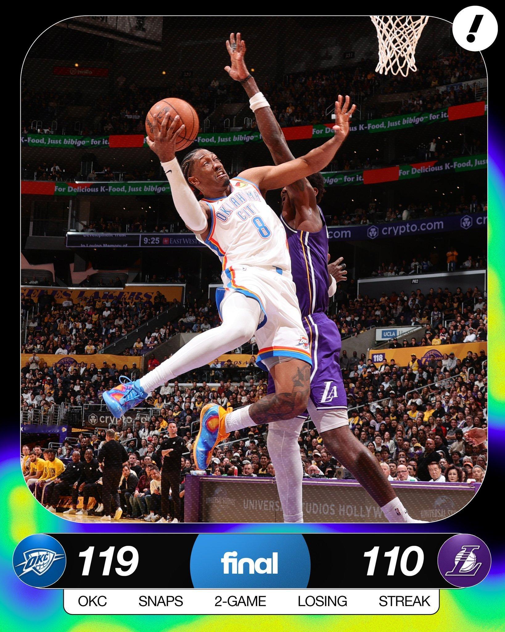 J-Dub最后一节终于找回了手感，乔、杰林、卡鲁索都开三分，雷霆继续保持这两个赛