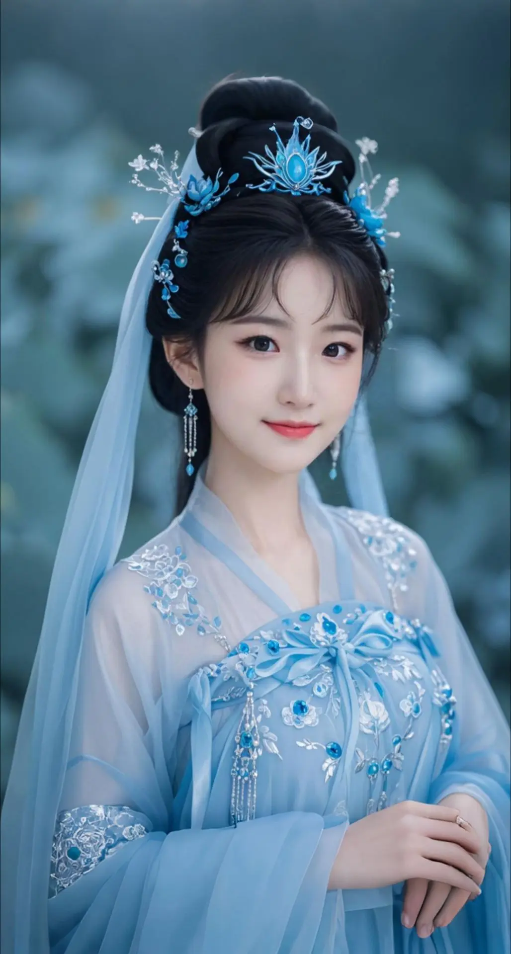 AI扩图 AI蓝纱仙子照