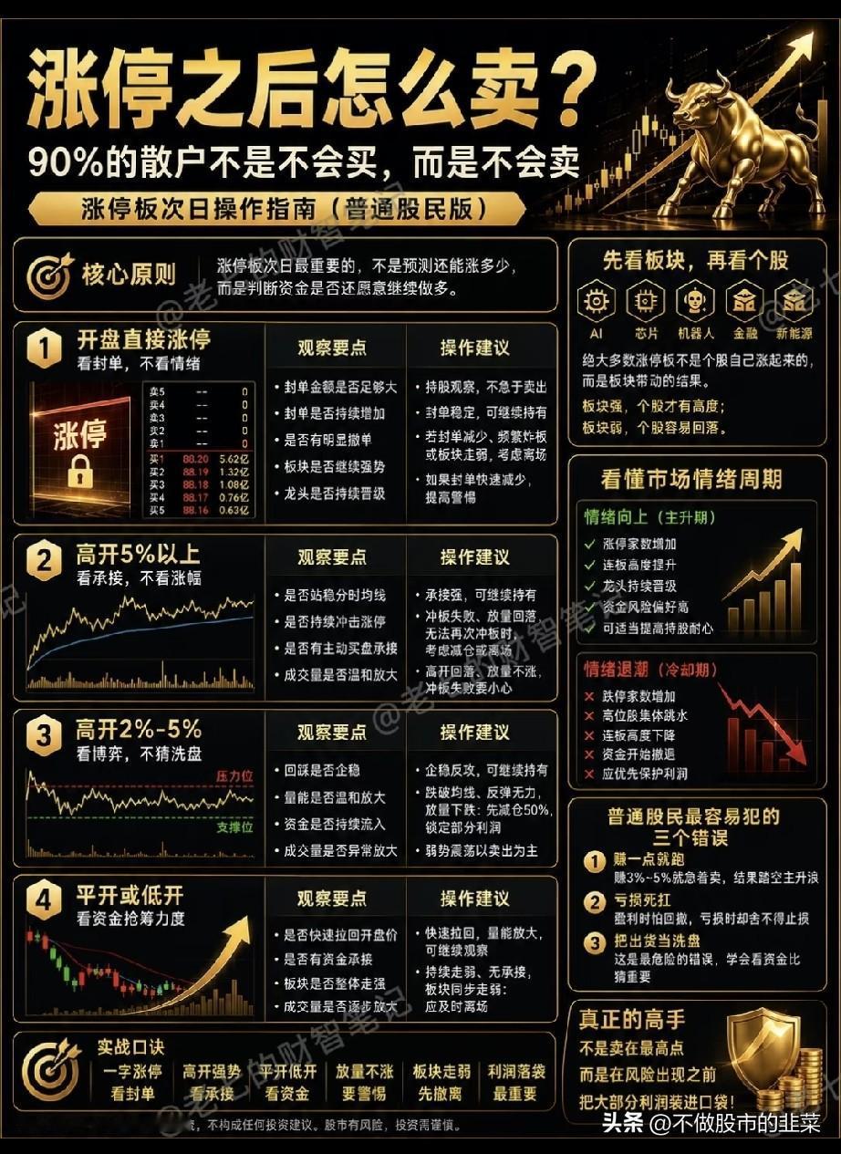 涨停易守，落袋难修：多数人的亏损，输在不懂离场
 
很多交易者都有这样的遗憾：好