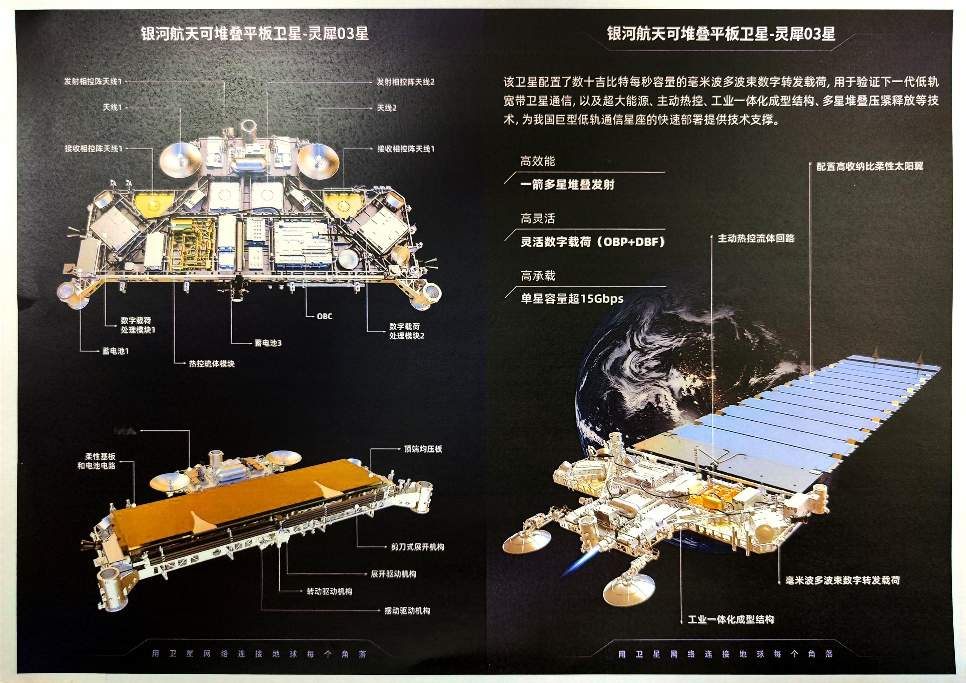 银河航天可堆叠平板卫星-灵犀03星 