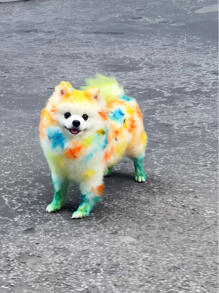 路边长了只花狗 