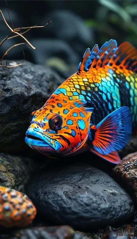 漂亮罕见的鱼总能让人眼前一亮。像五彩神仙鱼就堪称绝美，它生活在南美洲亚马逊河，在