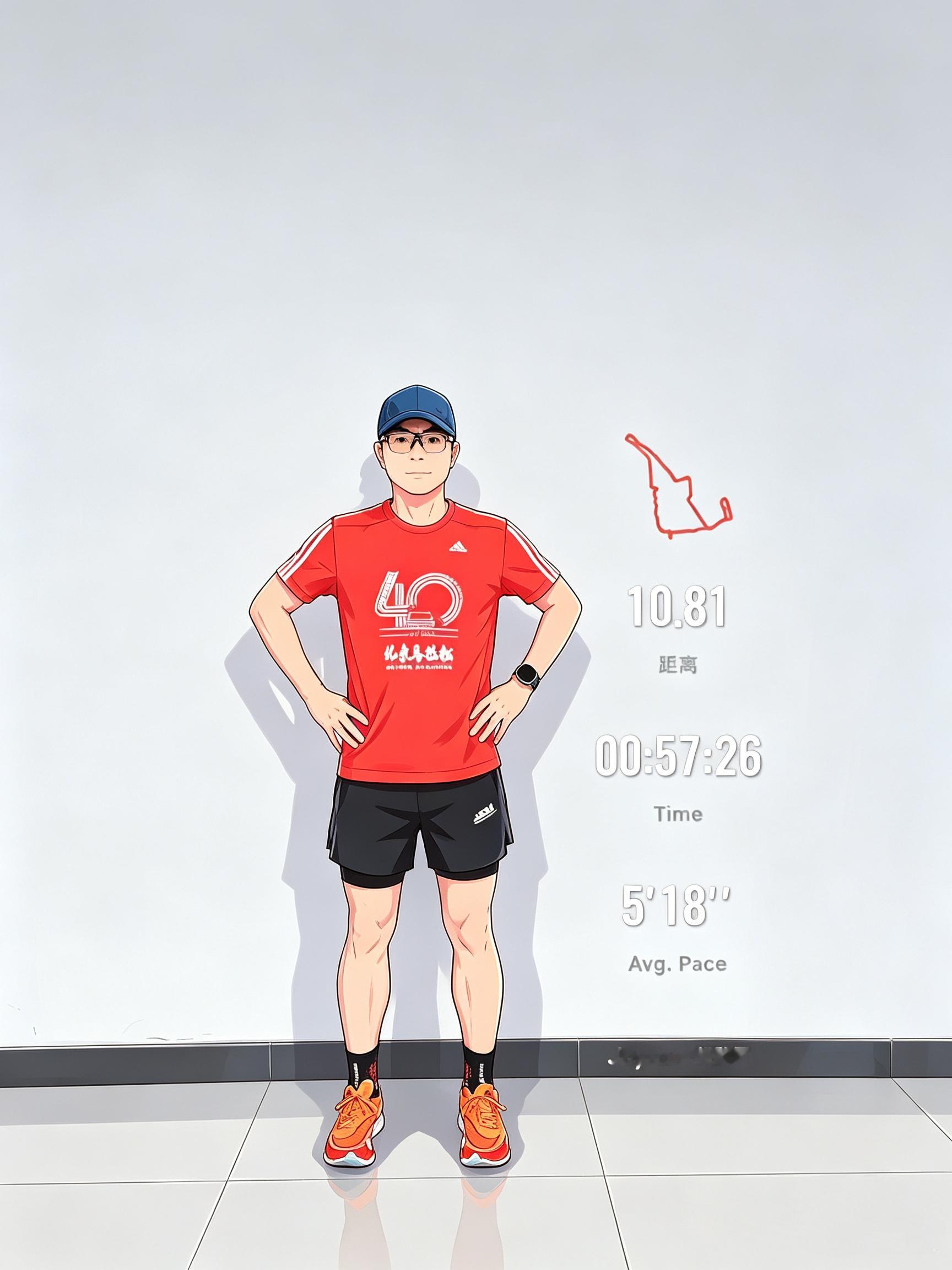 跑步想运动的心又脉动起来了跑好每一步再上新征途挑战跑步100天上衣不重样 Day