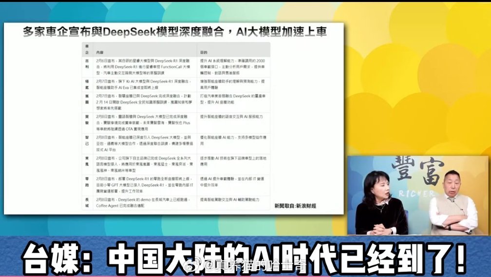 有人发个湾湾谈话节目的视频，说DeepSeek提升智驾，这有啥好说的，他们傻你不