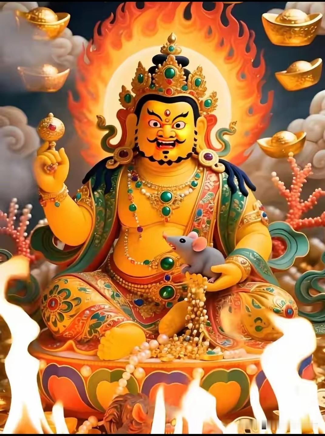 黄财神🙏
八方财气汇聚，愿财库丰盈有余。
取财当守善心，常怀知足，福气方能长久