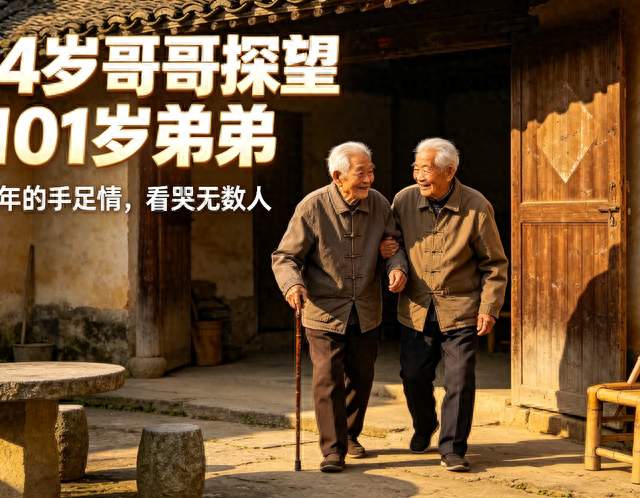 全网泪目！104岁哥哥看望101岁弟弟，这才是人间顶级亲情