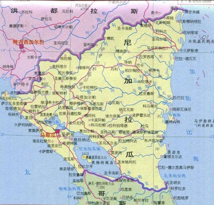 拥有大湖的小国——尼加拉瓜，面积只有13.04万平方公里。我国安徽省有巢湖，面积