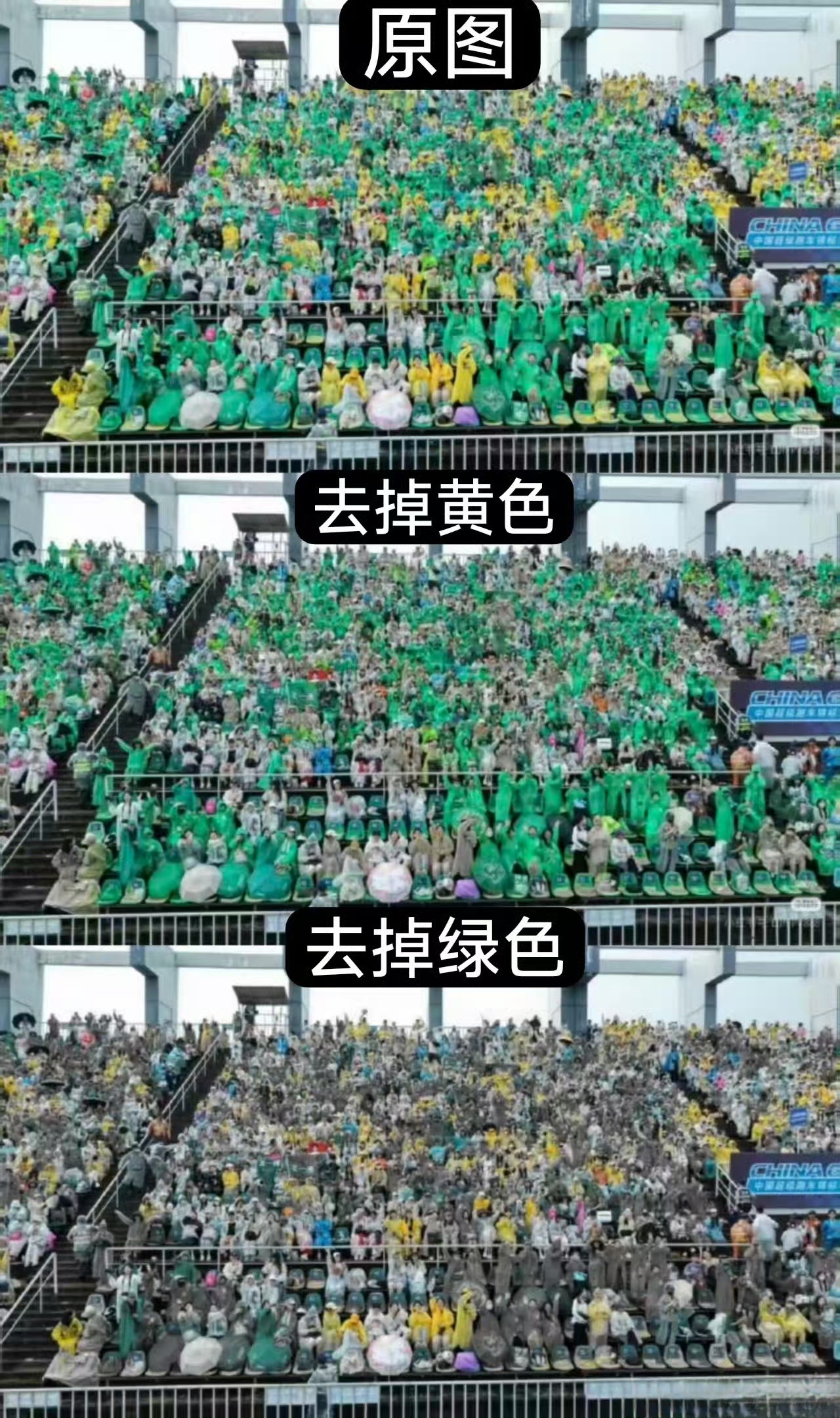 去掉一种颜色看总体，我们会发现绿色占据绝对统治地位！小嗷 p图王一博应援色绿色