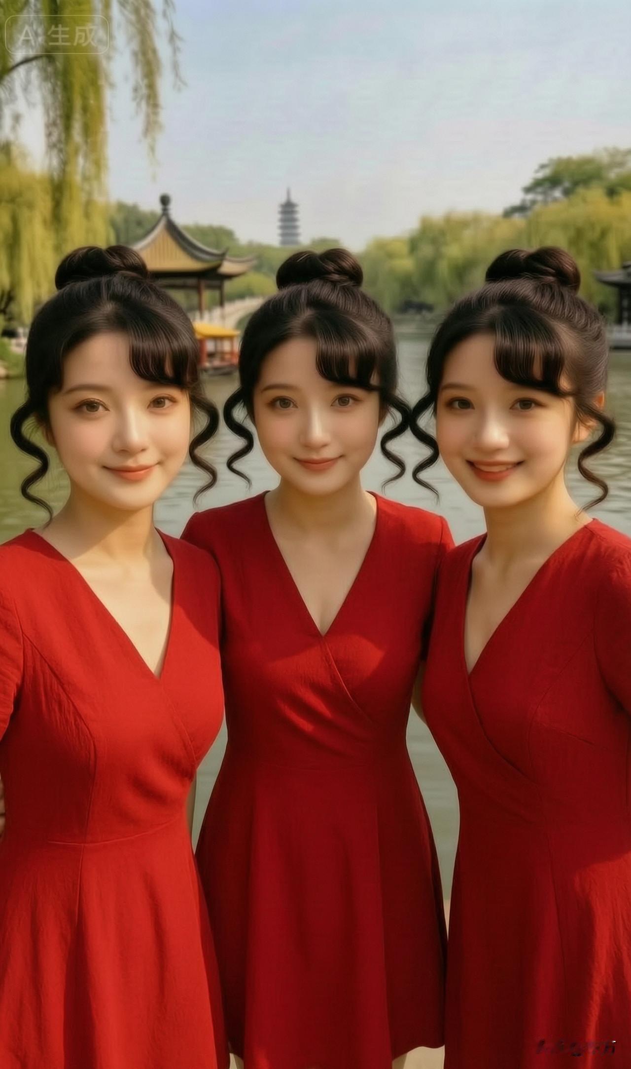 春光明媚的红五月，扬州瘦西湖风光迷人得很。你看瘦西湖波光粼粼，西岸绿树成荫。凉亭