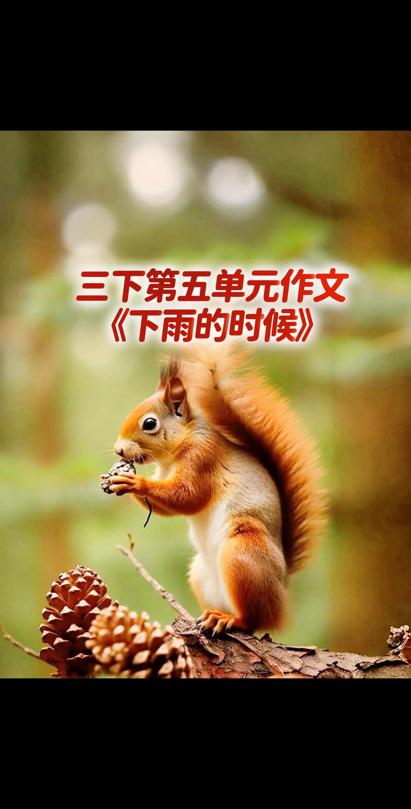 宝妈们，小学三年级下册第五单元作文《下雨的时候》。作文