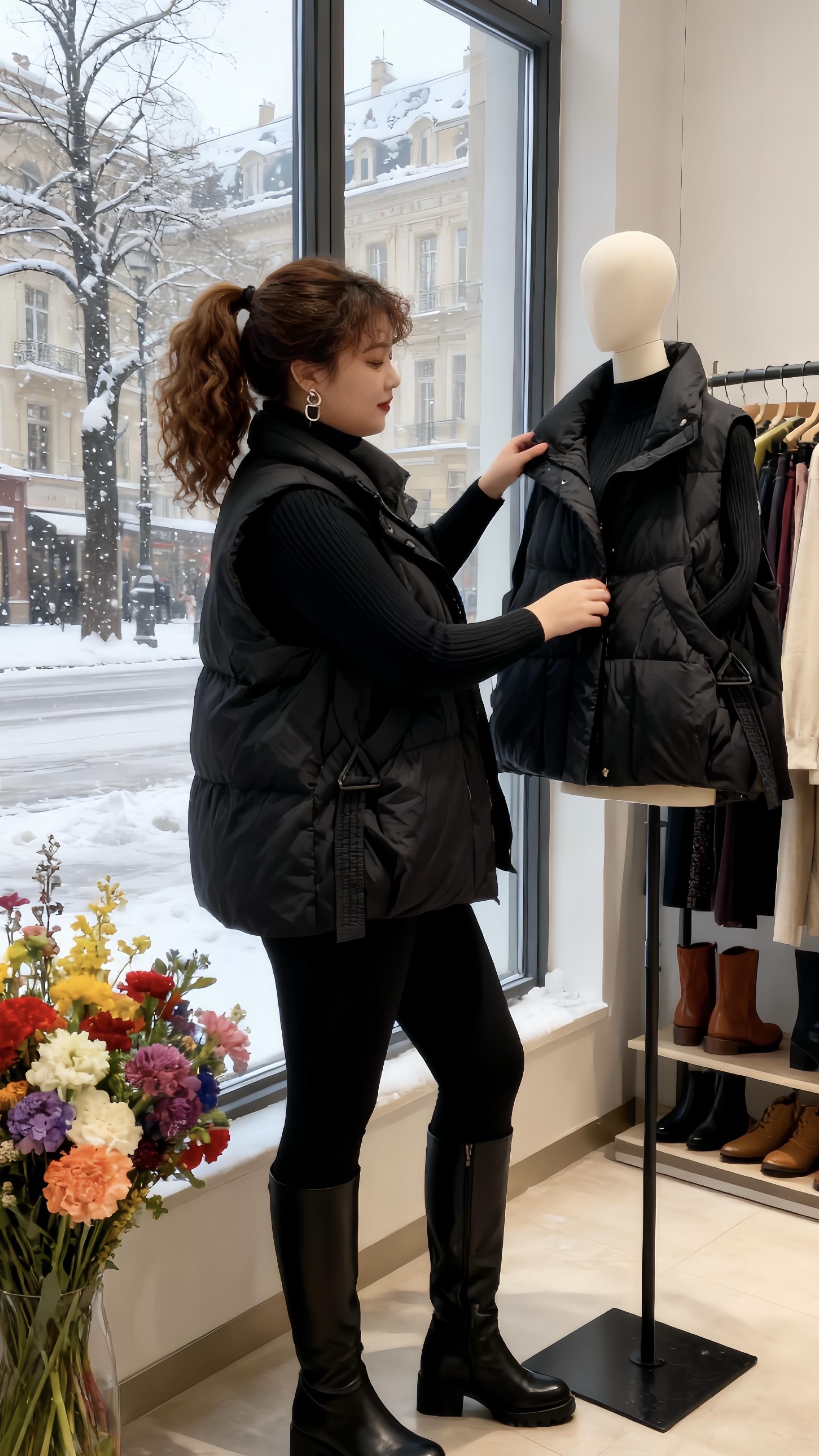 大码女装 漂亮女人穿搭 保暖穿搭 时尚减龄穿搭