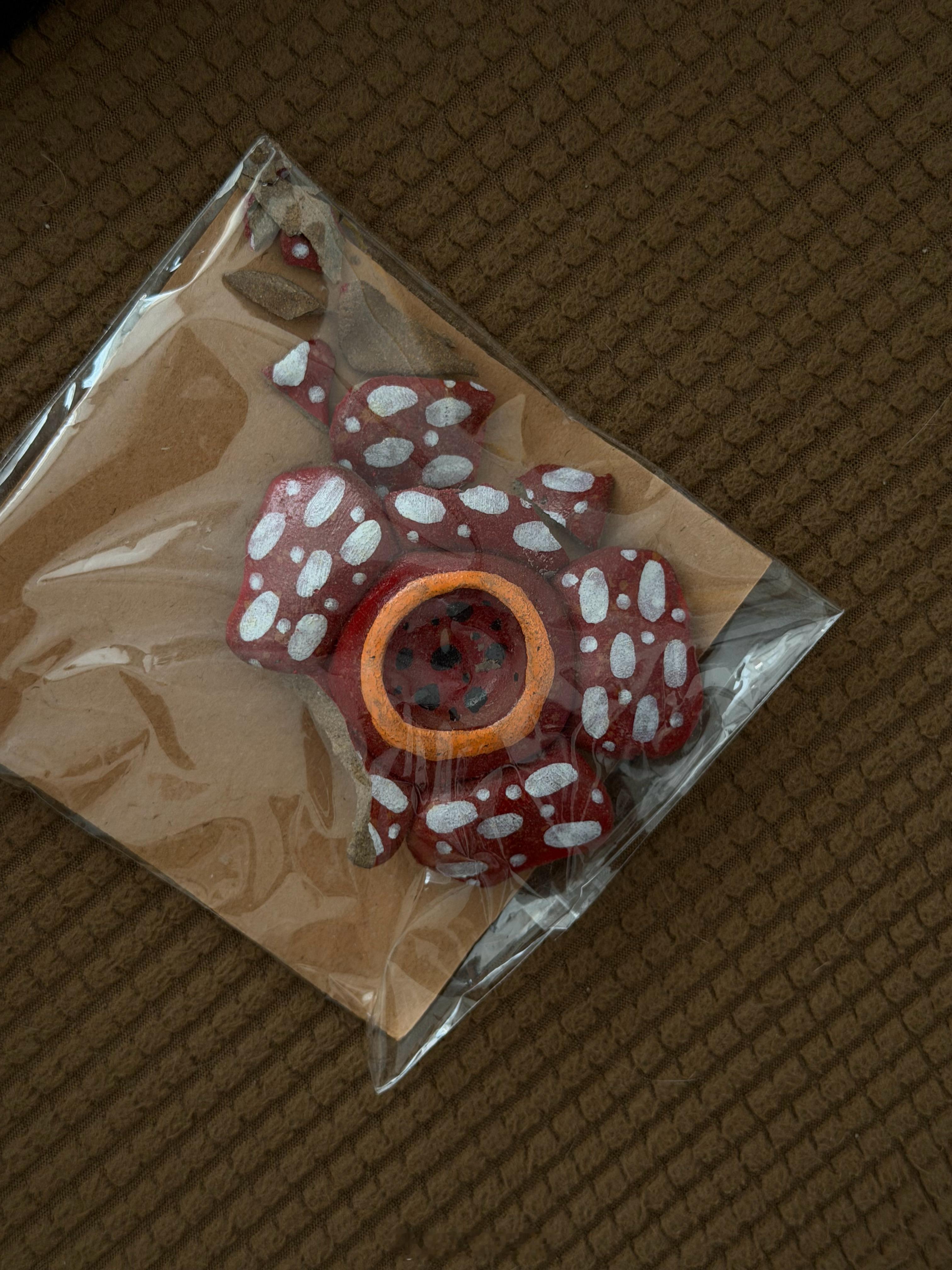 心好碎 跟我最爱的冰箱贴一样 亚庇买的 特别好看的一个手作冰箱贴 被我抱猫的时候