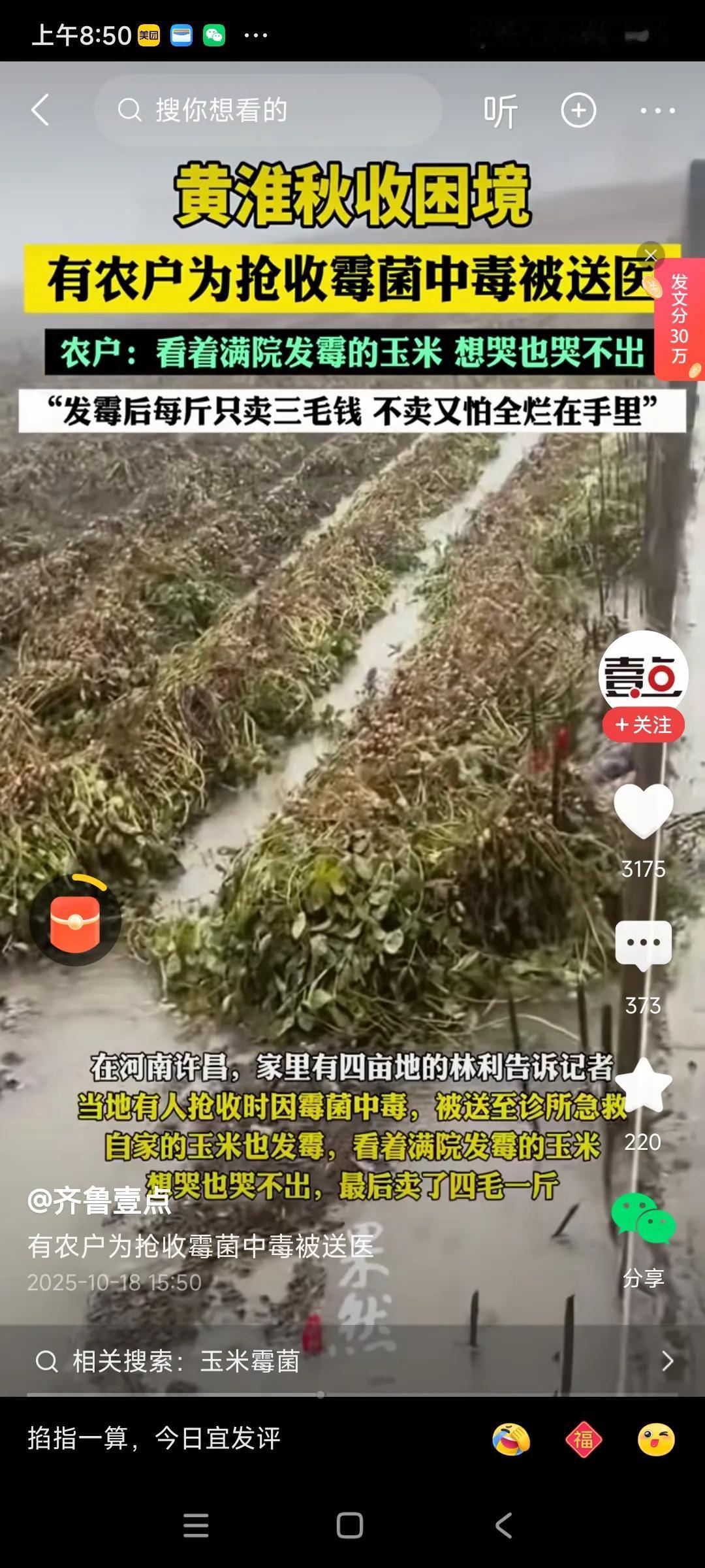 今年气候反常，北方连续下雨，农作物损坏，农民太难了，，，
又有人说了，其他人也难
