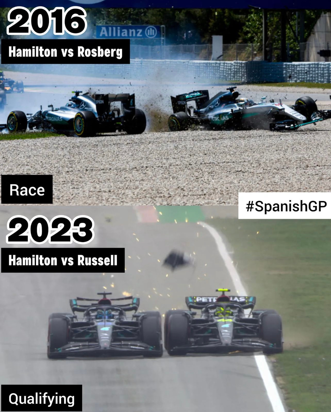 2016 🆚 2023 梅赛德斯车队在西班牙大奖赛~#2023f1西班牙大奖赛