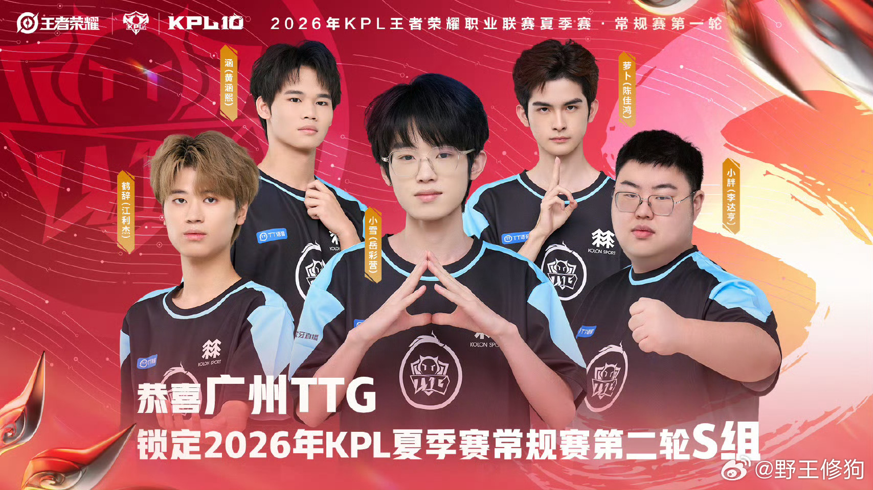 TTG锁第二轮S组恭喜TTG锁定第二轮S组！五小糕第二轮冲冲冲👊 