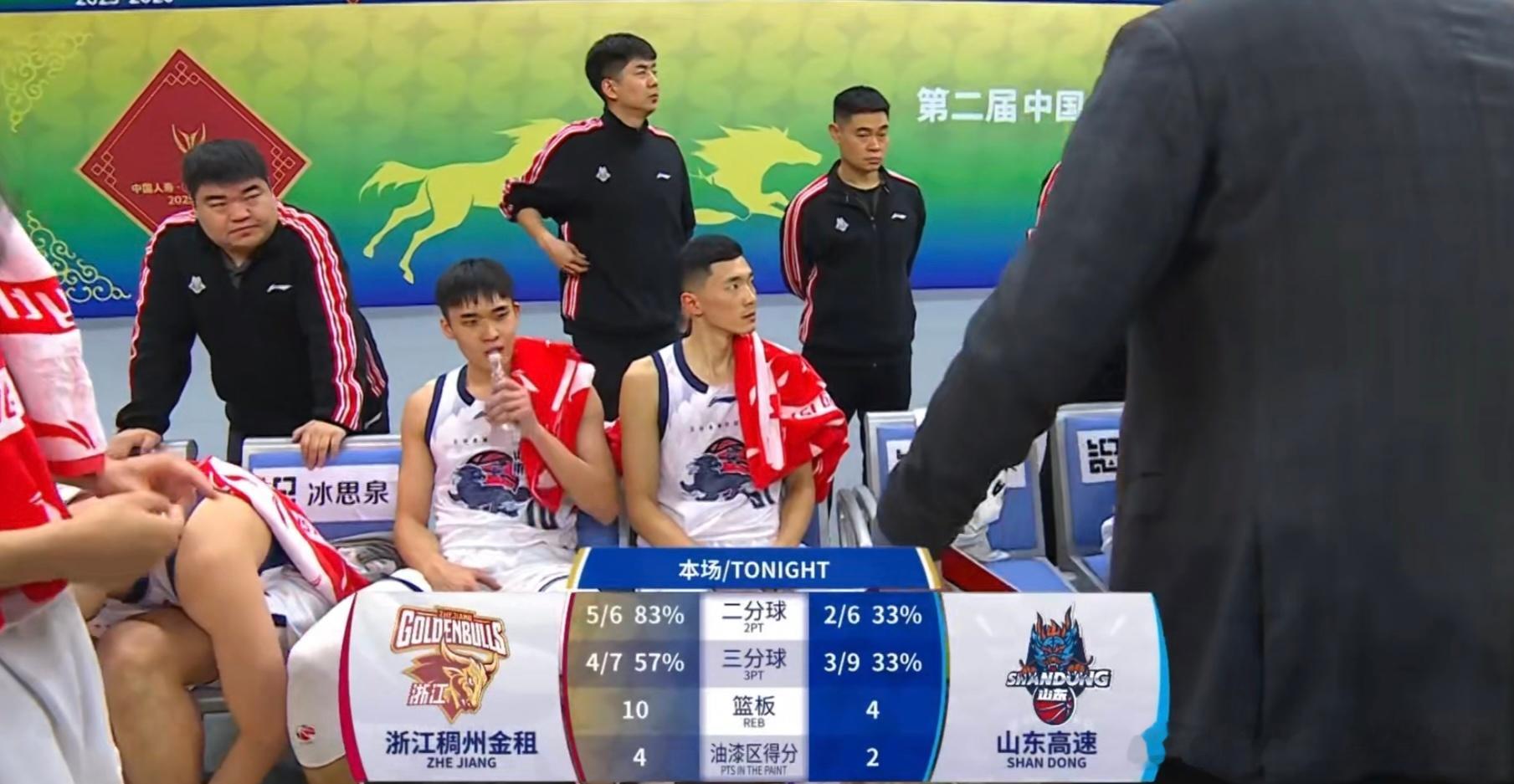 CBA俱乐部杯，浙江稠州第一节8人得分，29-20领先山东9分，团队火力开局拉满