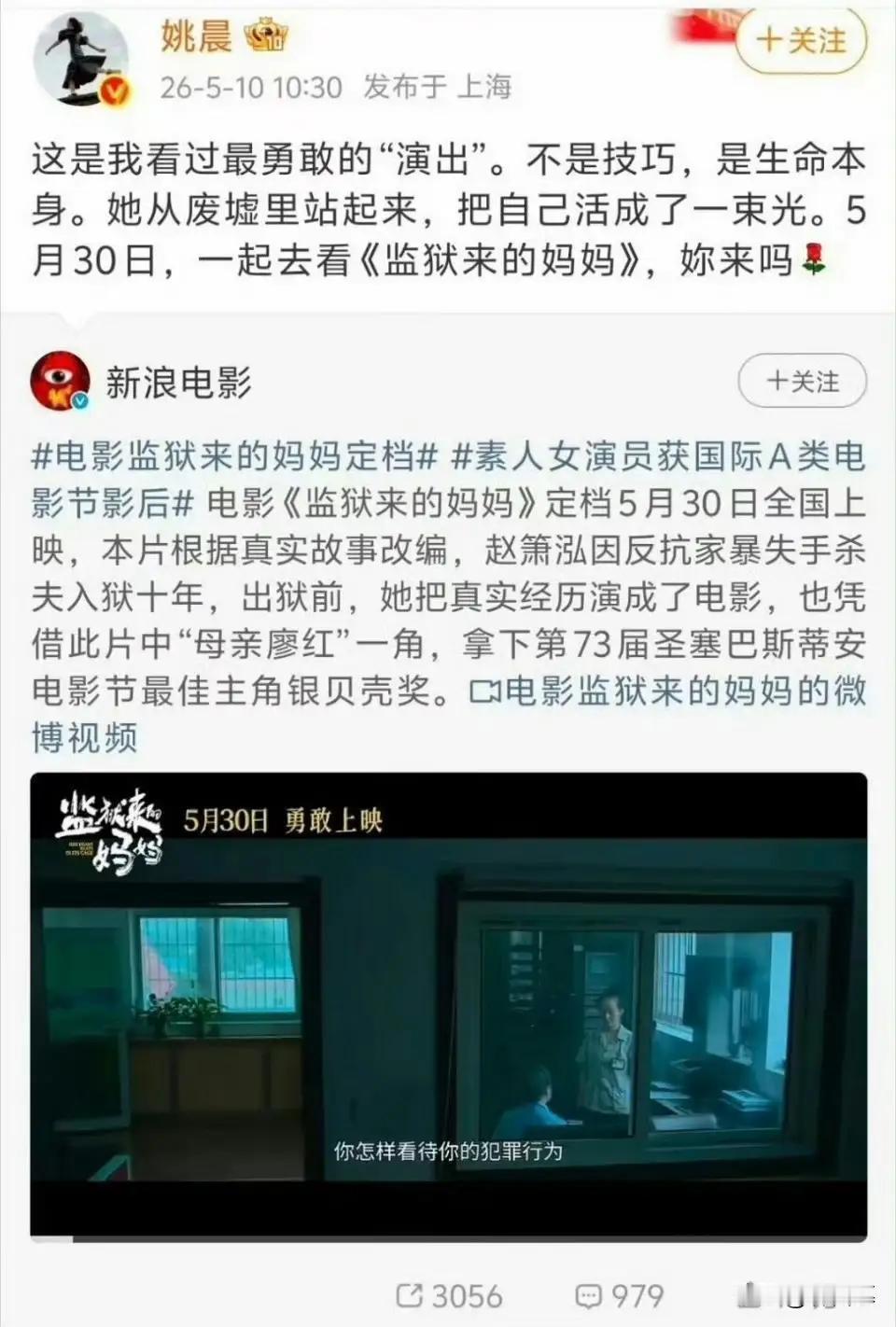 网友质疑演员姚晨为何极力推荐这部受到广大网友抵制的电影《监狱来的妈妈》？大家质疑