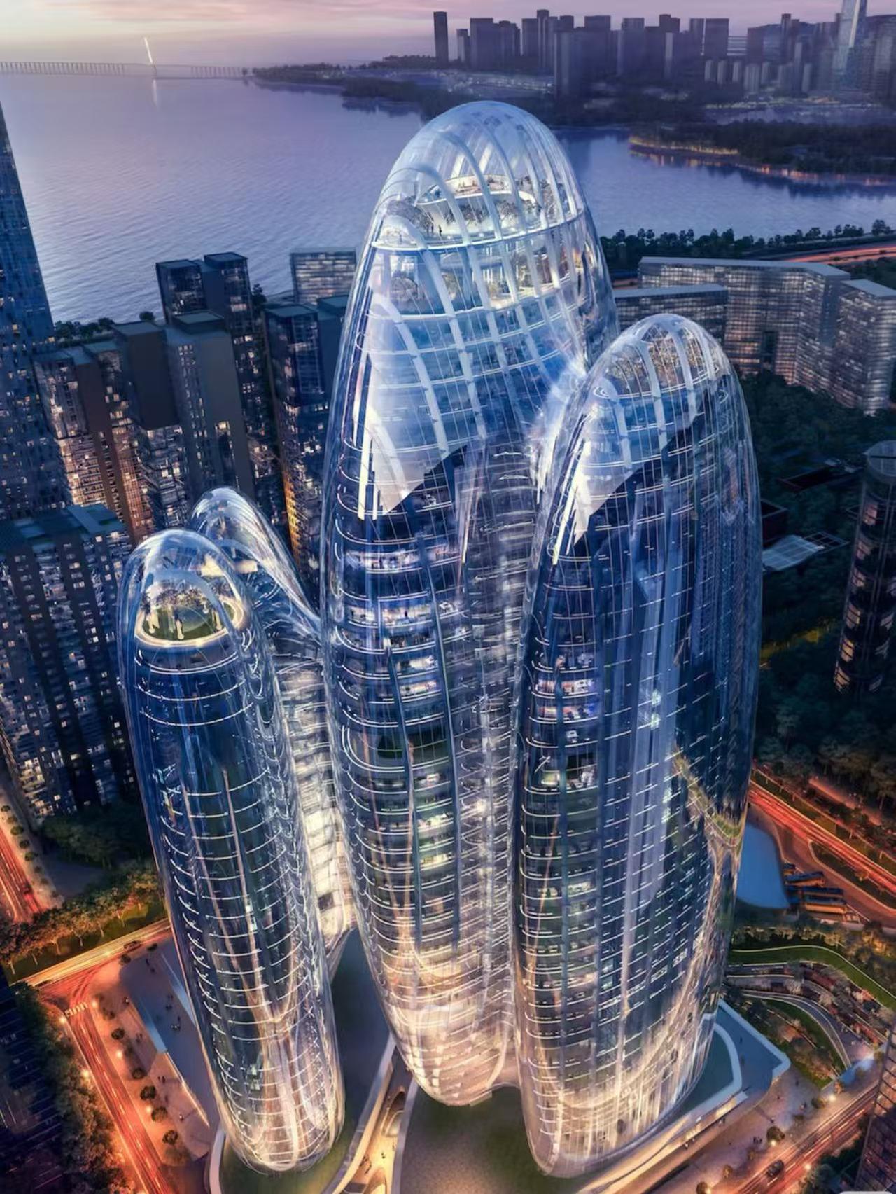 发现没？高大上的深圳湾超级总部基地OPPO国际总部大厦！这栋摩天大楼总高度200