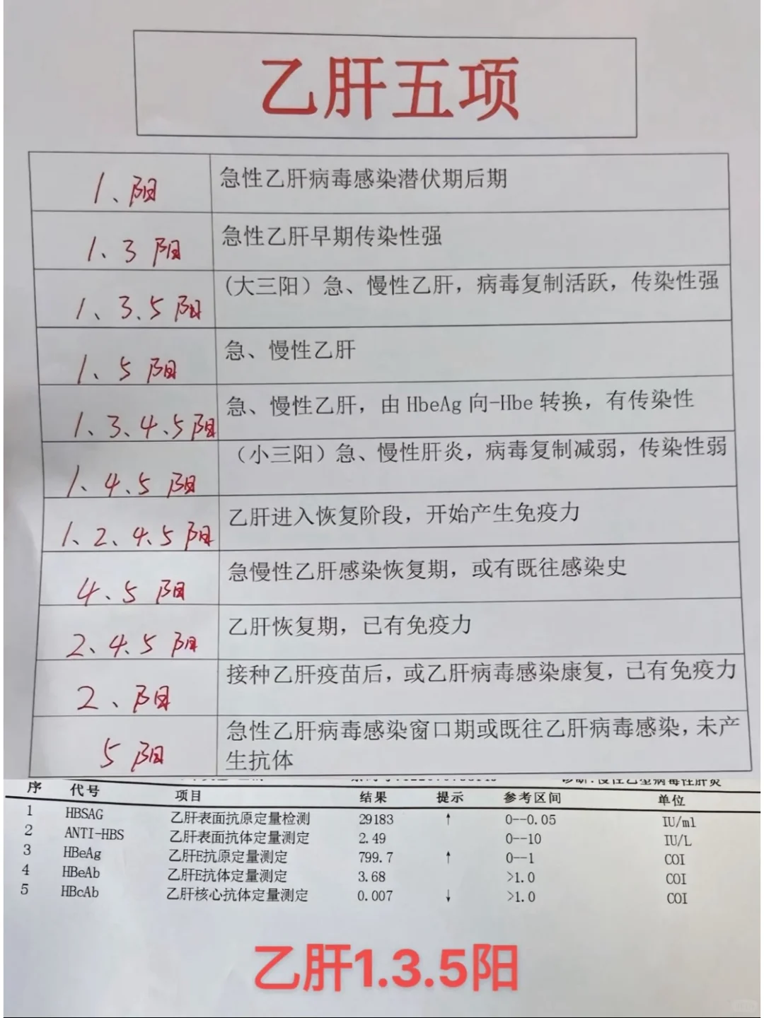 乙肝五项怎么看？一图看懂 