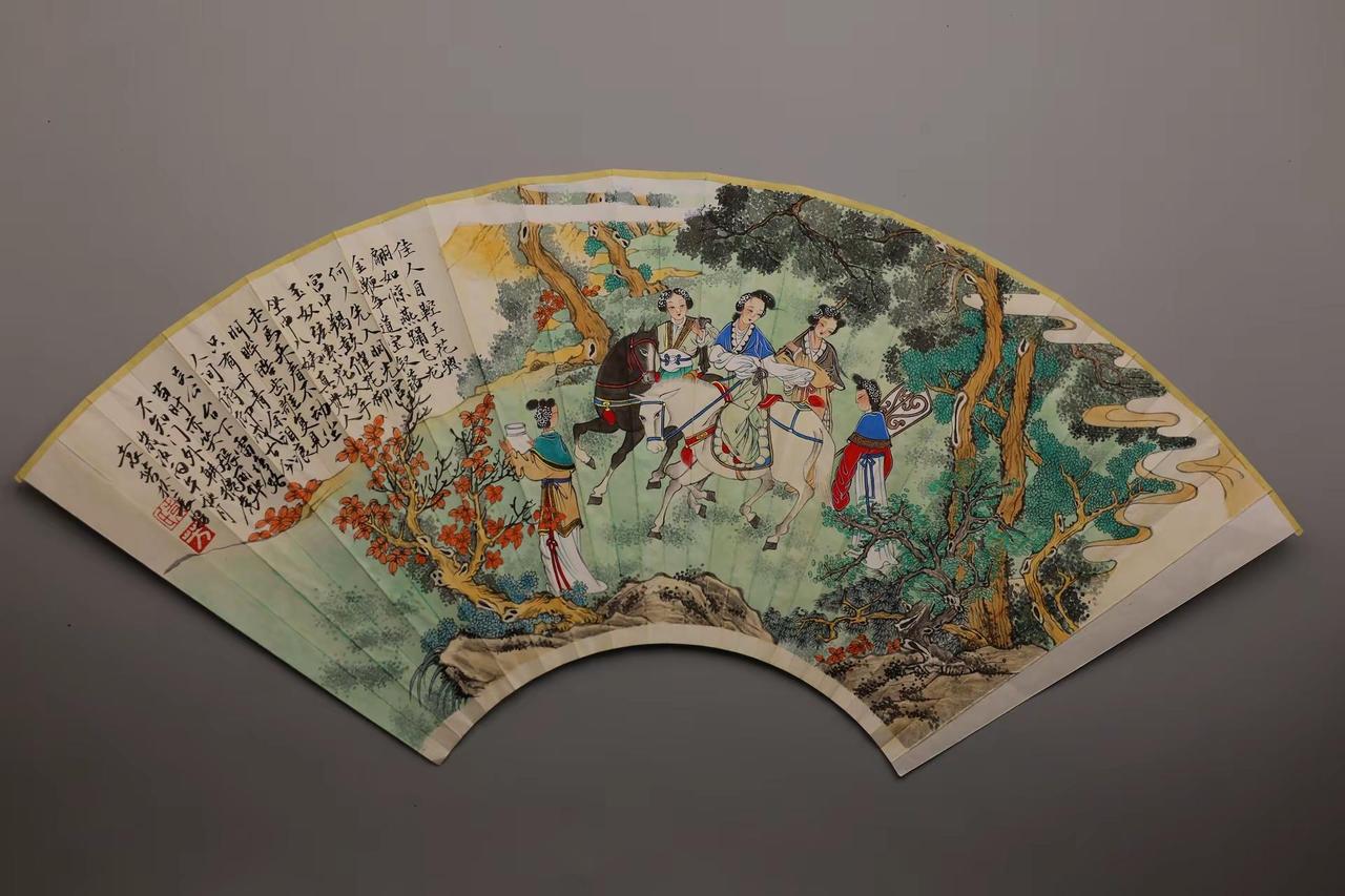 丽人行。扇面人物 古画里的故事 品传统文化之韵 扇画之美
