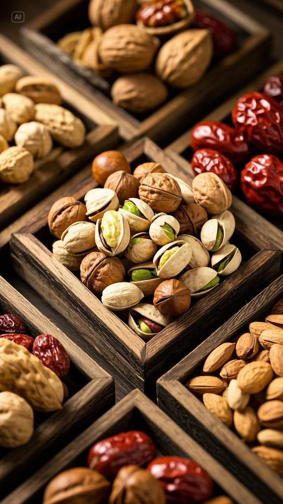 一到我过年我就好像那个老松鼠瓜子、核桃、巴旦木、夏威夷果、开心果，就没有我不爱吃