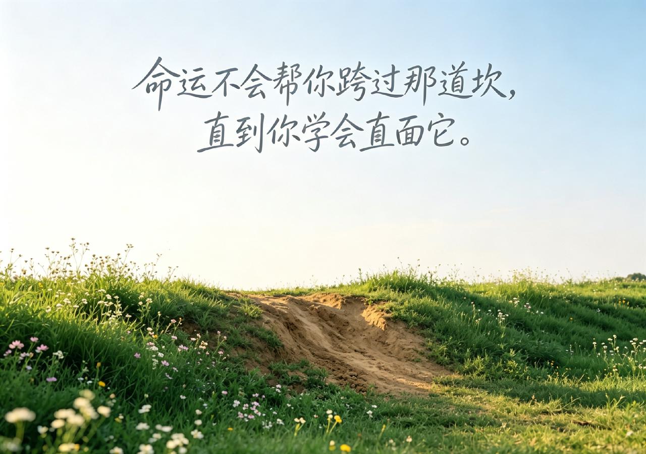 难题面前，命运从不会好心到帮你跨过那道坎。它只会让你反复摔进同一个泥坑，摔到你再