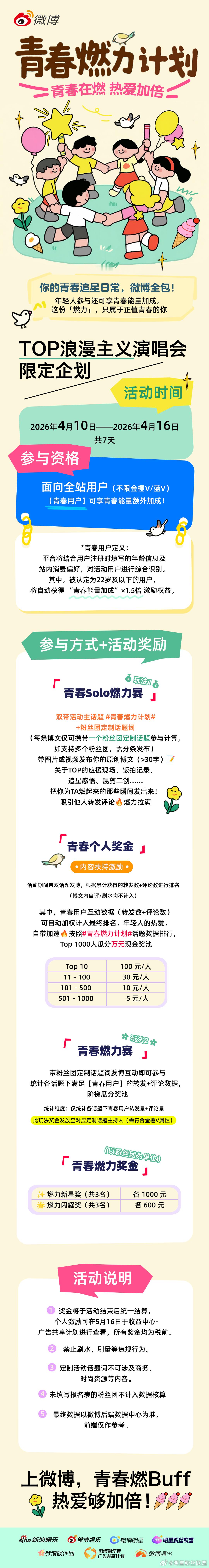 青春燃力计划 青春在线，浪漫开唱🎤💥「TOP浪漫主义演唱会限定企划」正式开启