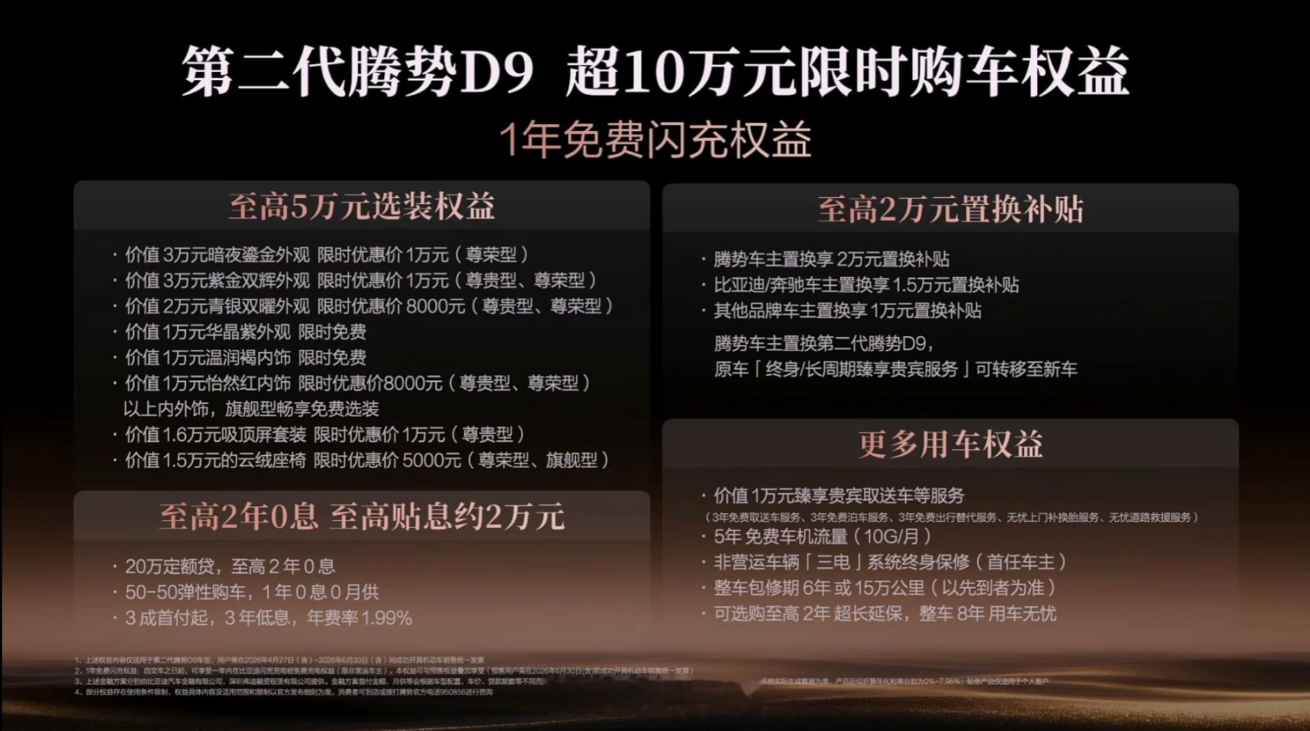 腾势D9把老车主宠上天了 第二代腾势D9的价格来咯！纯电版：闪充尊贵型36.98