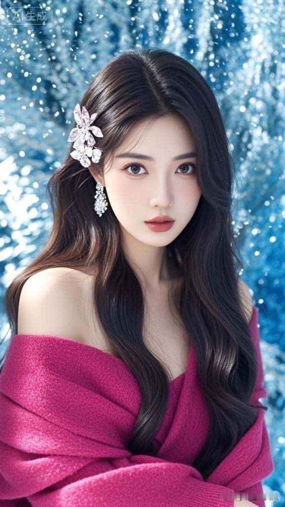 梦幻少女，粉紫色仙气飘飘，唯美动人！🌸✨