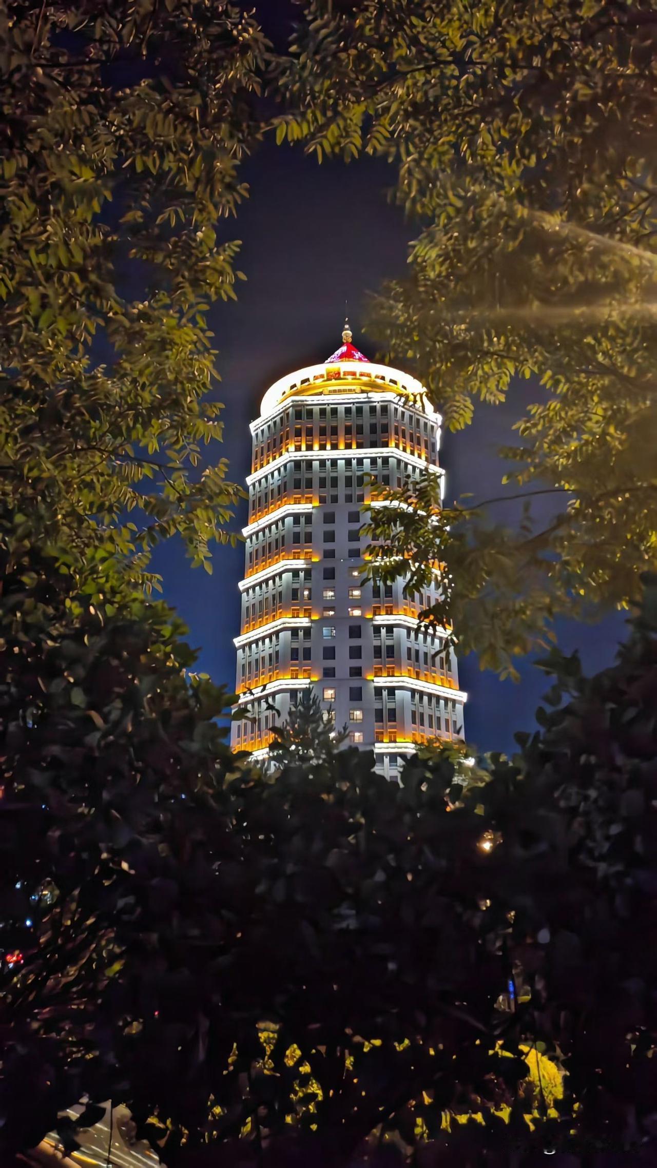 榆林人民大厦夜景榆林街道 玻璃大楼夜景 榆林厂房 榆林市社区广场 榆林日落 榆林