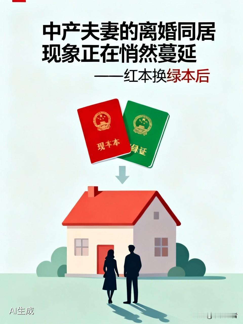 中产夫妻的离婚同居现象正在悄然蔓延——红本换绿本后，依然共享着同一把家门钥匙。这