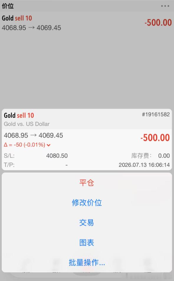 提前布局黄金4069位置，顺利抵达进场点位，实盘已经进场，以下是实盘单子情况！！