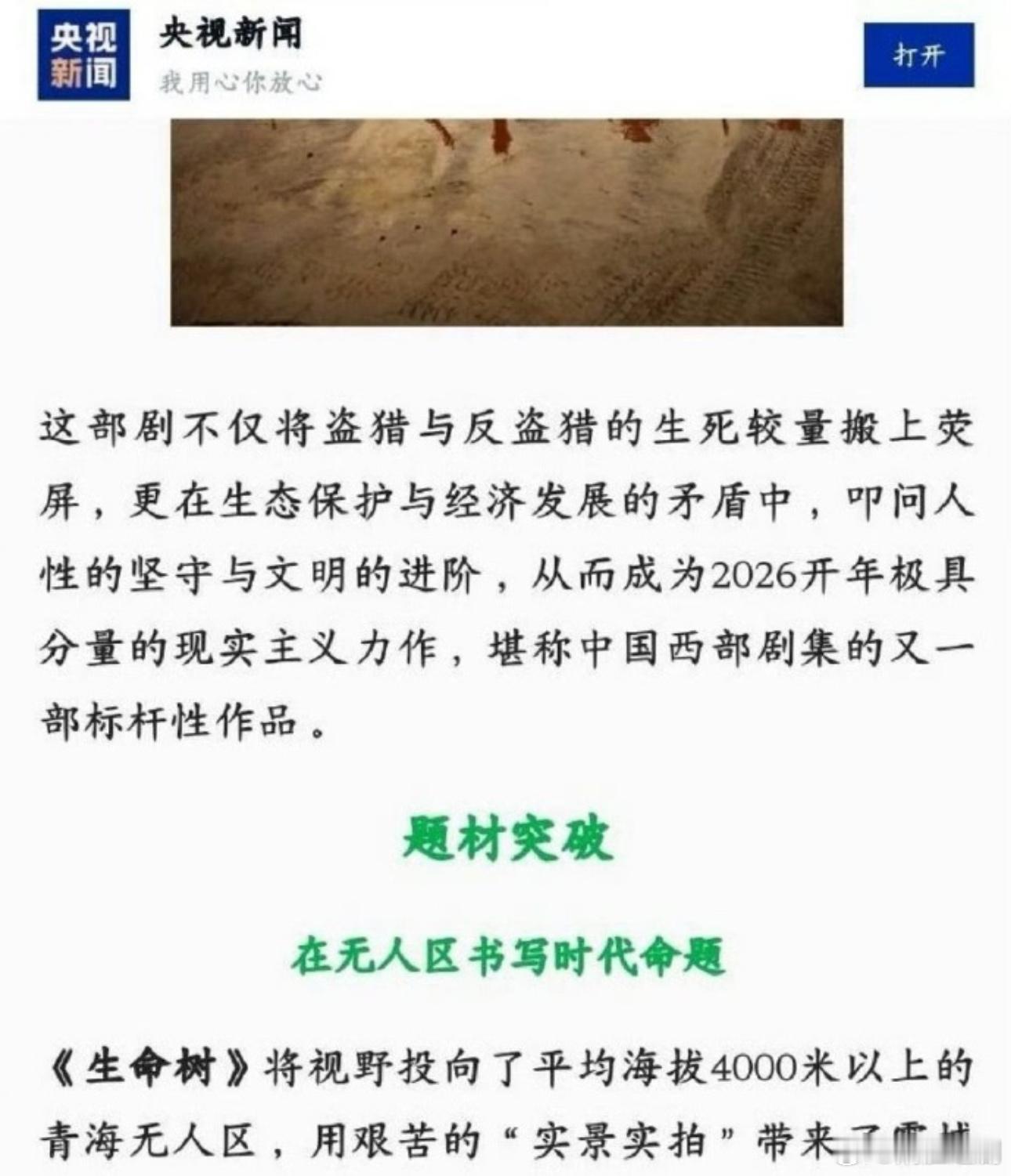 央视新闻又发文夸赞杨紫演的《生命树》了 口碑好剧值得