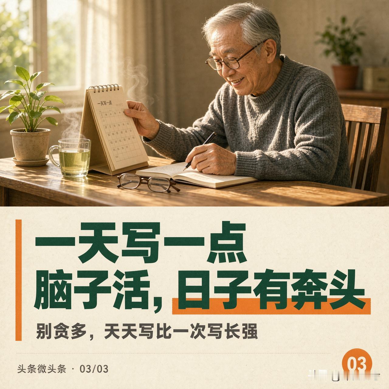 说句实在话，我年轻时候最怕写作文。

退休后闲得心慌，闺女说：爸，你去头条上写写