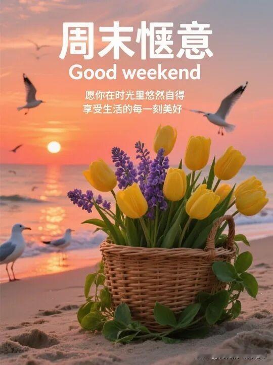 周末惬意，享受生活的每一刻美好！🌞🌊🌸