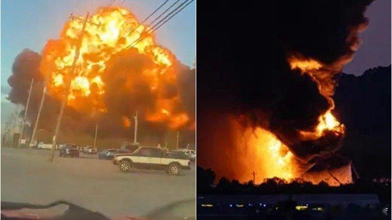 飞机坠毁了 引爆了刚装满滴油箱.....凤凰新闻【美国一飞机坠毁，目击者拍下爆炸