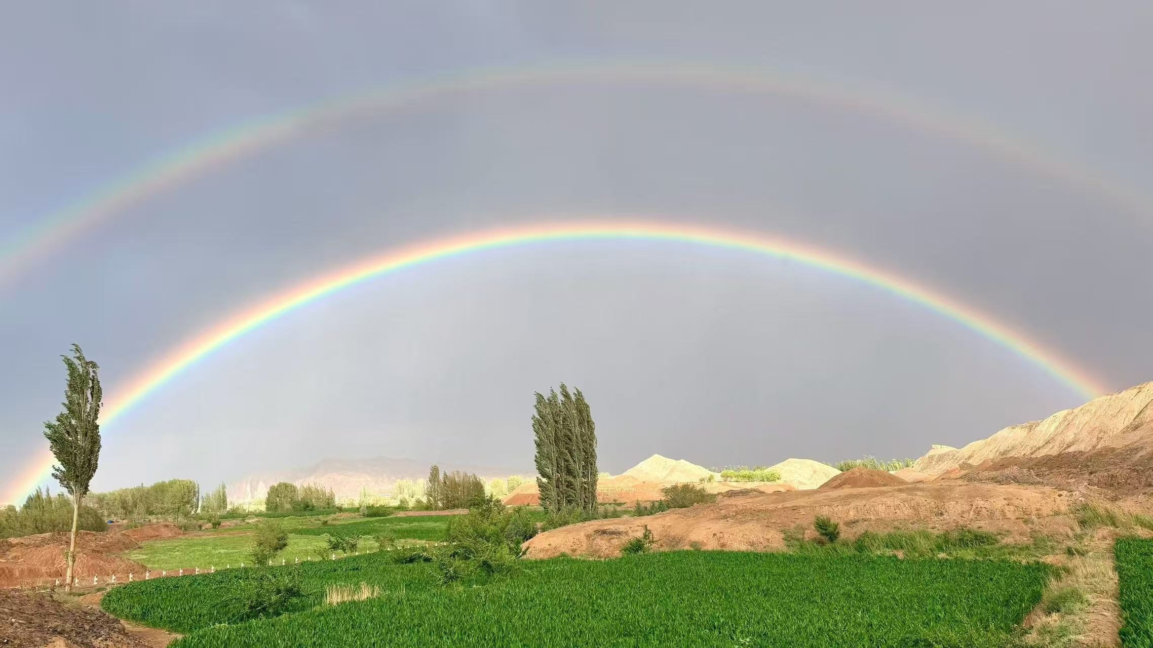 🌈｜分享好运大家辛苦啦，昨天拍到的双彩虹分享给大家，祝福我们的严浩翔小宝贝和所