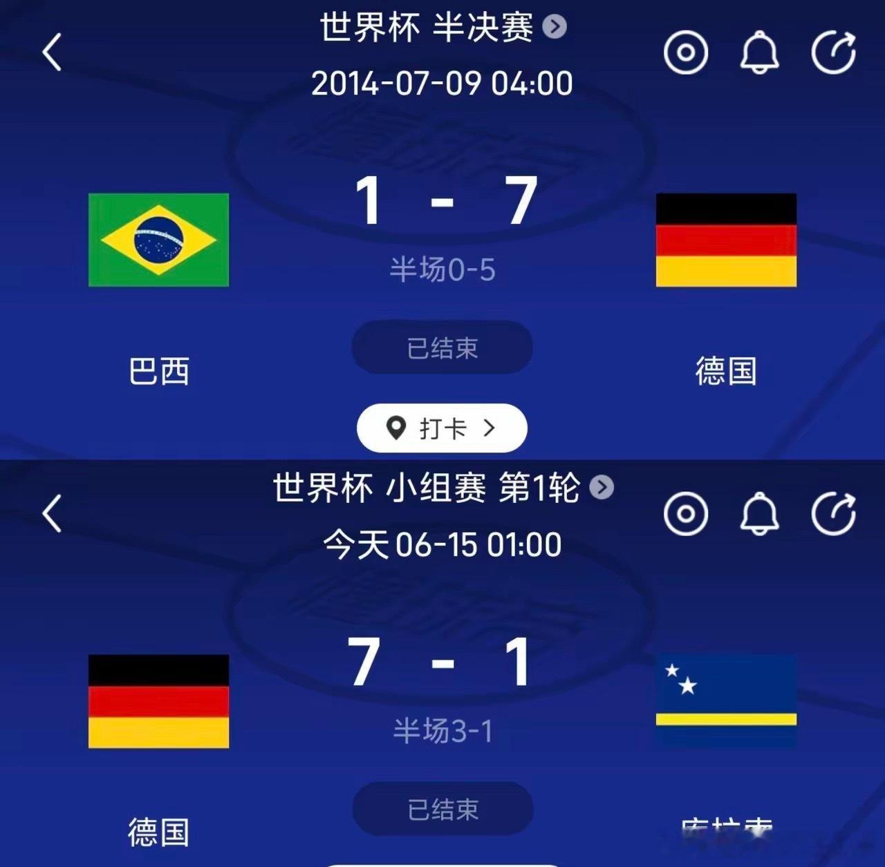德国队颜值断崖式下滑从7比1巴西，到7比1库拉索，德国足球在这12年间断崖式下滑