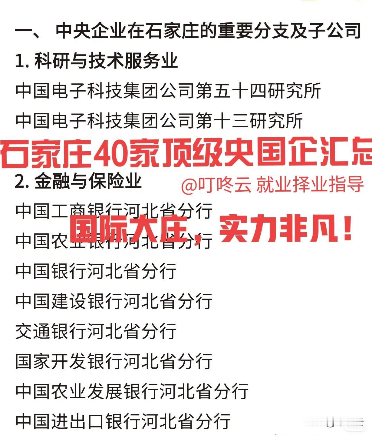 石家庄王牌！河北省石家庄40个顶尖央国企汇总合集！吾乃石家庄赵子龙！石家国际大庄