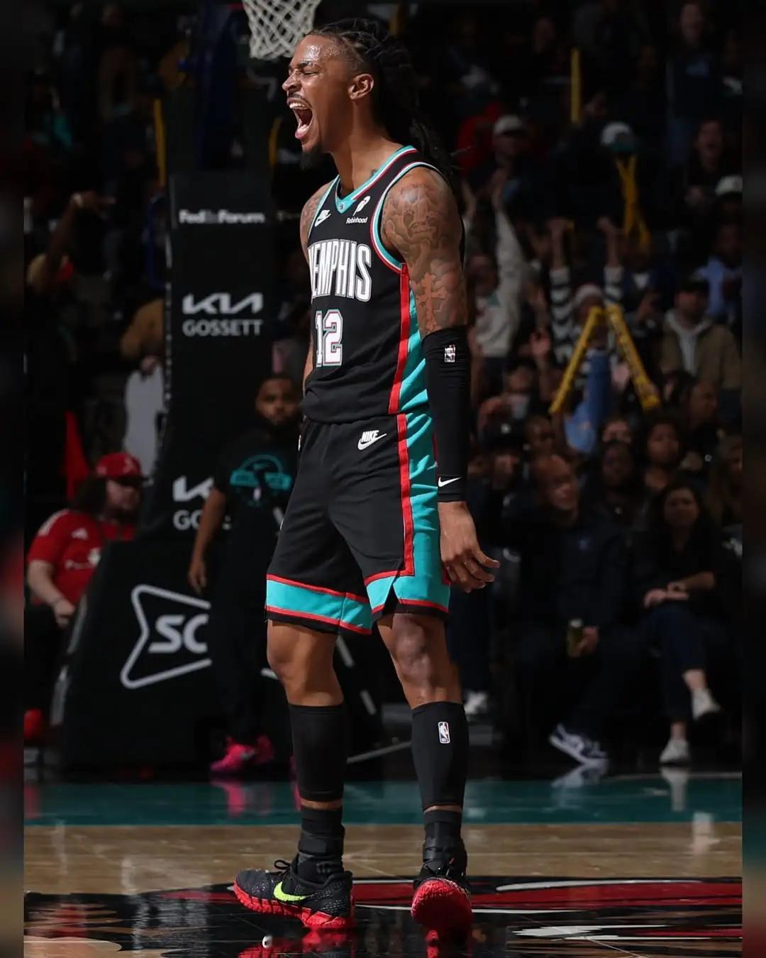 💥 莫兰特今日帅照！帅是真的帅～莫兰特复出莫兰特爵士vs灰熊