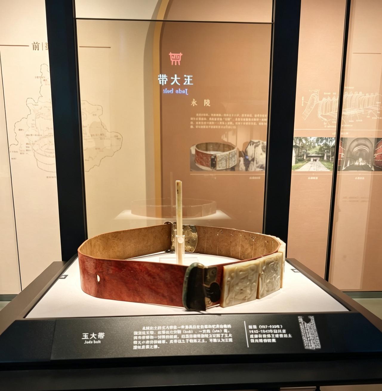 永陵玉大带，千载蜀王遗珍
 
驻足展柜前，前蜀王建的玉大带静静陈列。温润的白玉镌