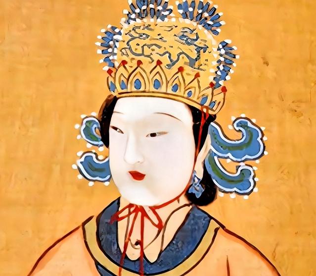 武则天正在寝宫里安然入睡，享受着片刻的宁静。夜色深沉，寝宫内烛光摇曳，宫墙外一片