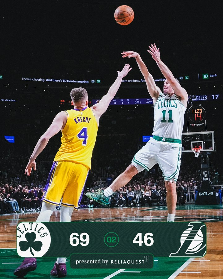 波士顿凯尔特人 ｜BLEEDGREEN 半场领先多少分，大家说下😁 