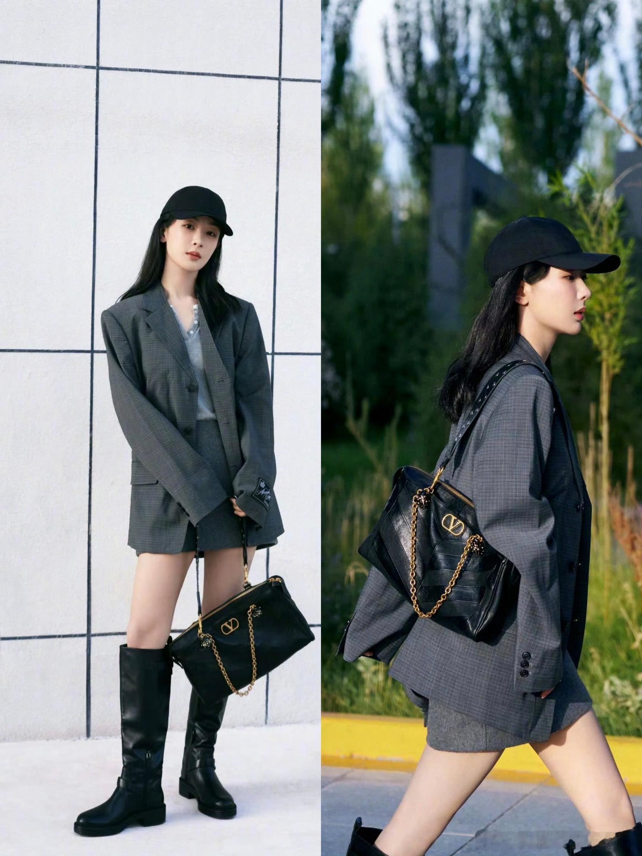 杨紫、孟子义今日营业，来看看北电双花的表现力[努力]杨紫格雷系私服穿搭昀牵孟绕 
