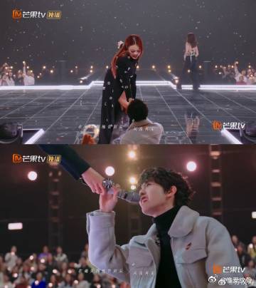 容祖儿递麦给李昊这一段  女队大合唱中，容祖儿递麦给李昊，带来全新感受。他的男声