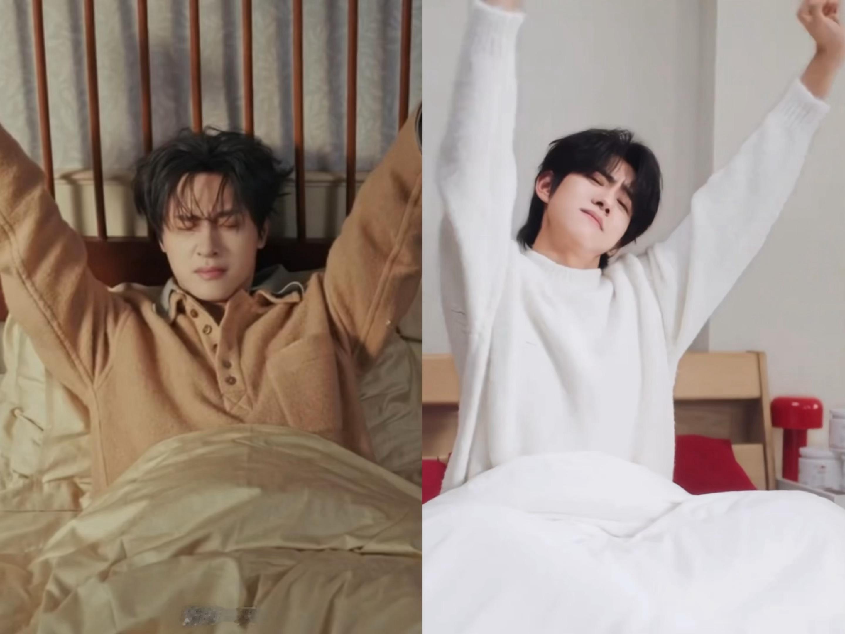 📸 同频伸懒腰 