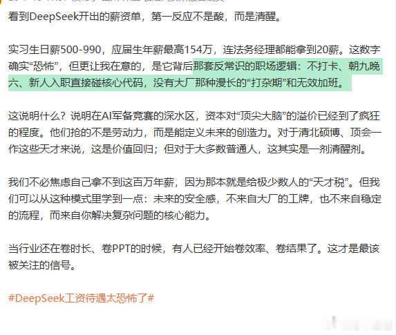 百万年薪是极少数人的天才税DeepSeek反常识的职场逻辑没有形式化打卡和无休止