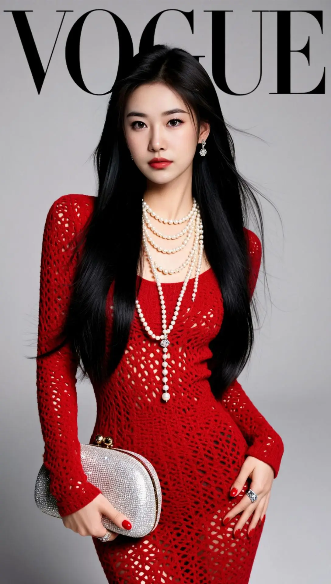 AI红裙闪耀写真 ai创作