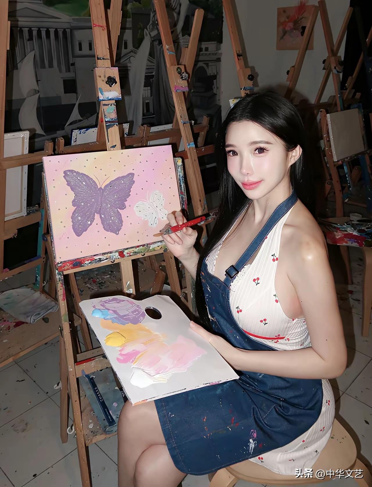 画画就是得专注，都说男士喜欢蝴蝶，今天我也画一幅。不知画的好不好，请批评指正。