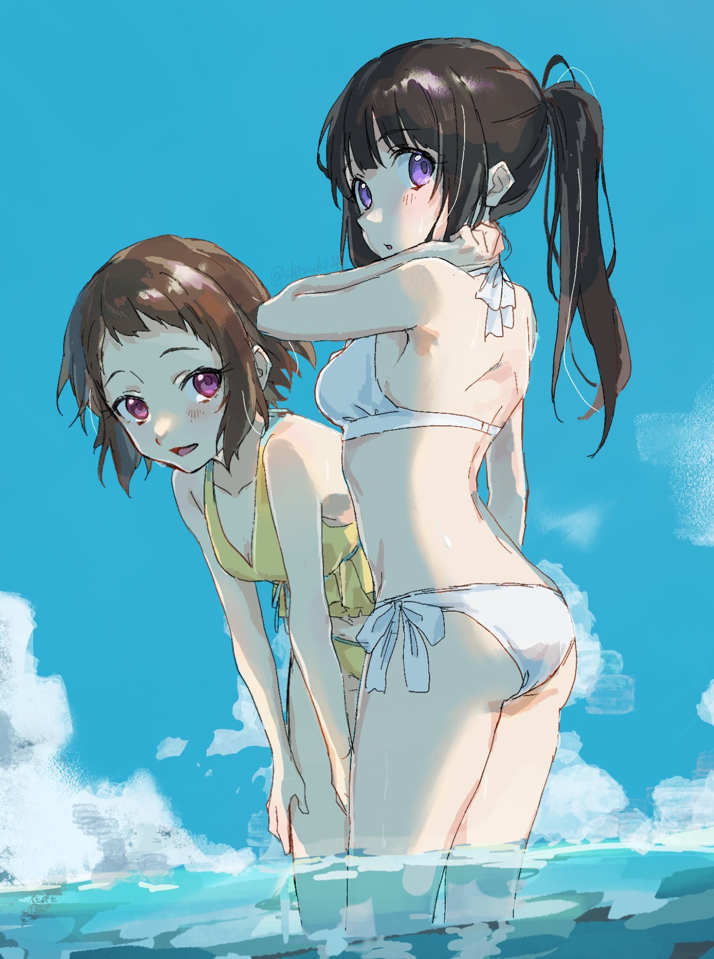 冰菓动漫仲夏狂欢季 冰菓海边闺蜜组真的美到失语.[打call]绘：shizuki